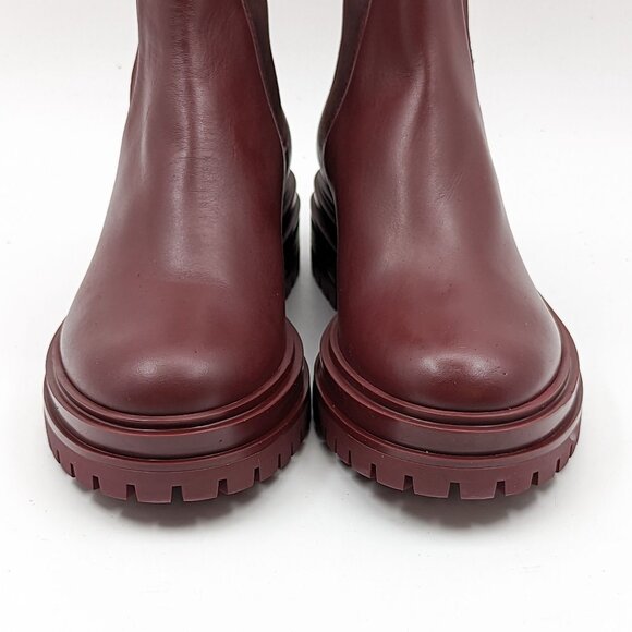 Gianvito Rossi Women Chester Burgundy Leather Chelsea Boots size 6US 36EU - Picture 2 of 8
